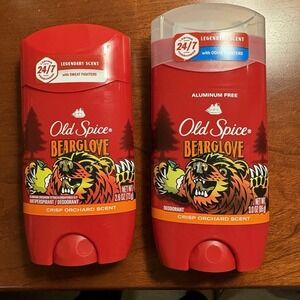 2 Pack OLD SPICE BEARGLOVE DEODORANT Crisp Orchard New 1 Aluminum Free 3oz 1 2.6